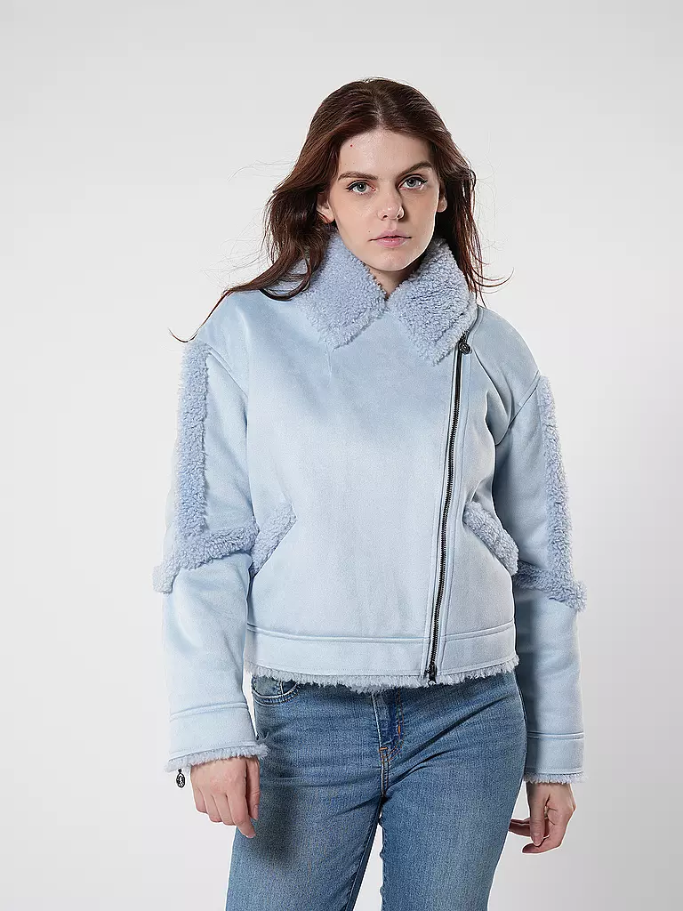 SPORTALM | Jacke in Felloptik | Blu chiaro