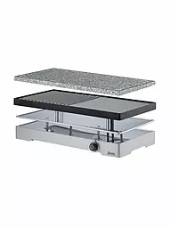 SPRING | RACLETTE8 CLASSIC DUO - Raclette con piastra grill in alluminio + pietra ollare | Argento