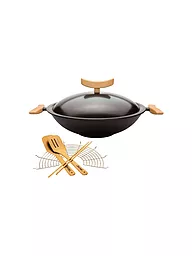 SPRING | Set wok in ghisa con griglia 35 cm | Nero
