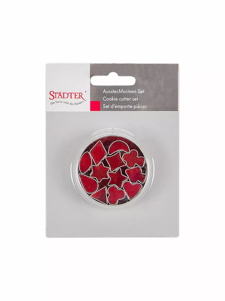 STAEDTER | Formine per biscotti - 12 motivi - Mini - Set da 12 pezzi | Argento