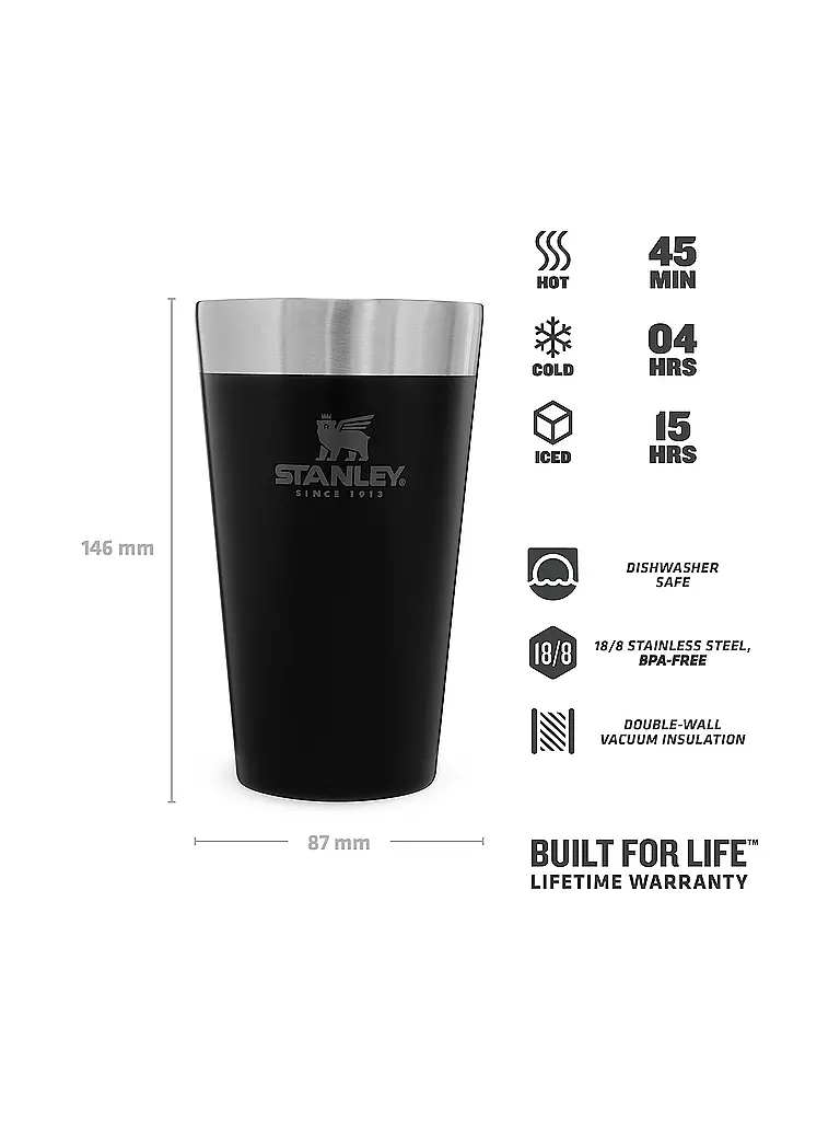 STANLEY | Bicchiere termico Adventure Pint, 0,47 litri | Nero