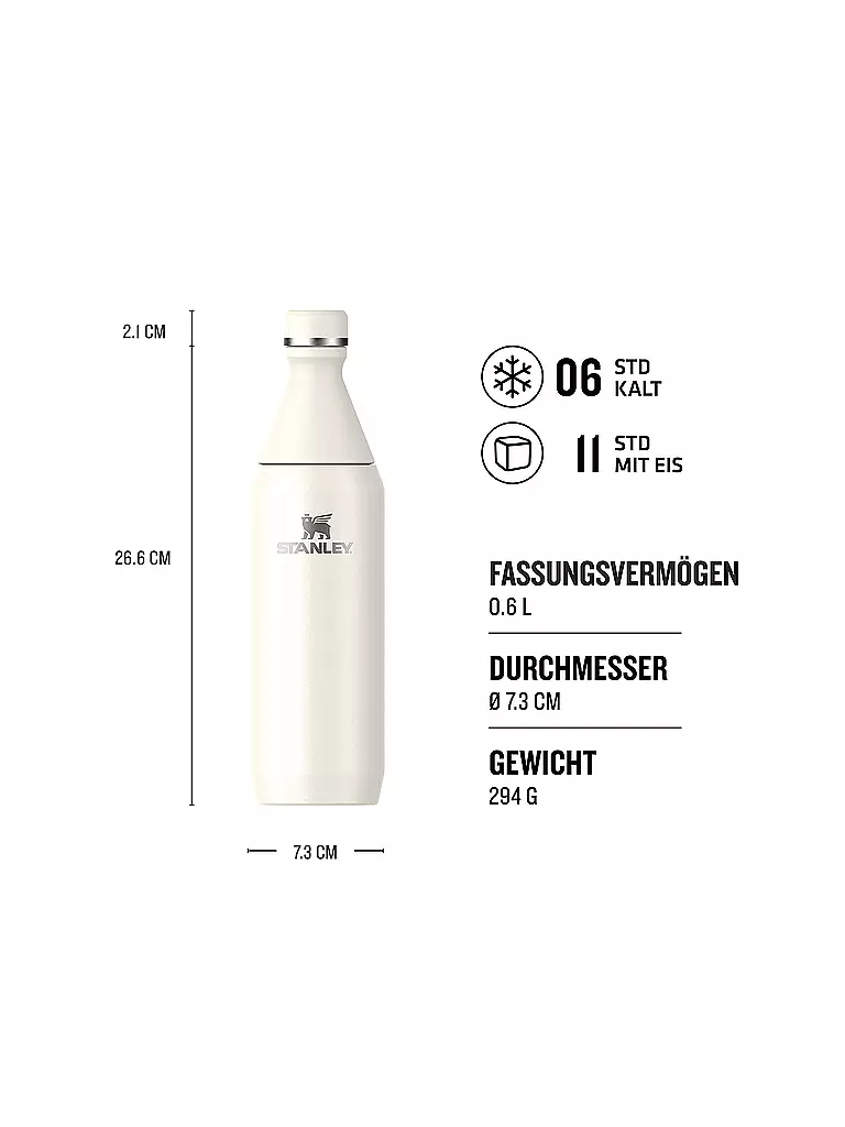 STANLEY | Borraccia isolante - Borraccia termica ALL DAY SLIM BOTTLE 0,6l | Crema