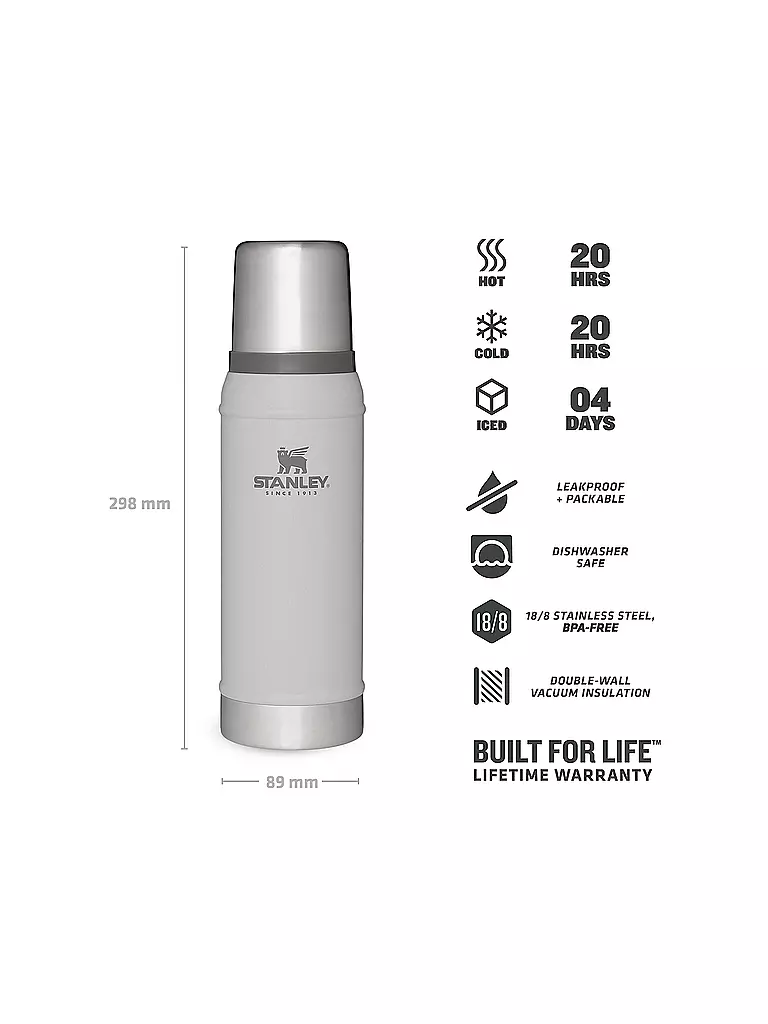 STANLEY | Borraccia termica - Borraccia isolante VACUUM BOTTLE ASH 0,75l | Grigio