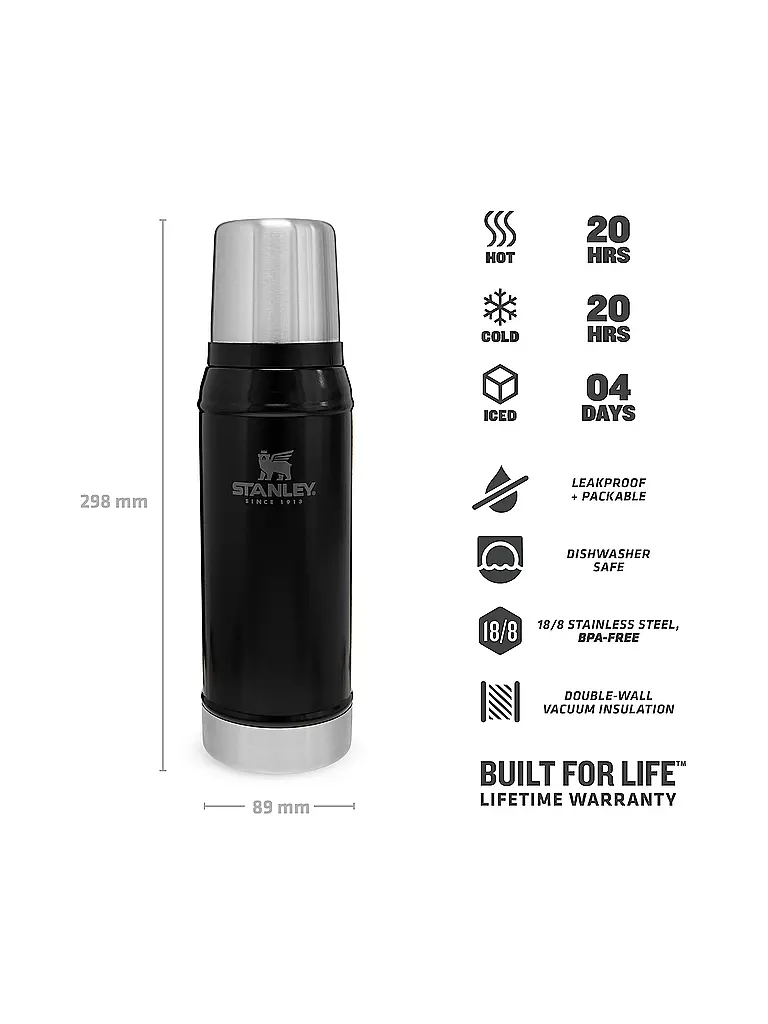STANLEY | Borraccia termica - Thermos Classic 0,75l Nero | Nero