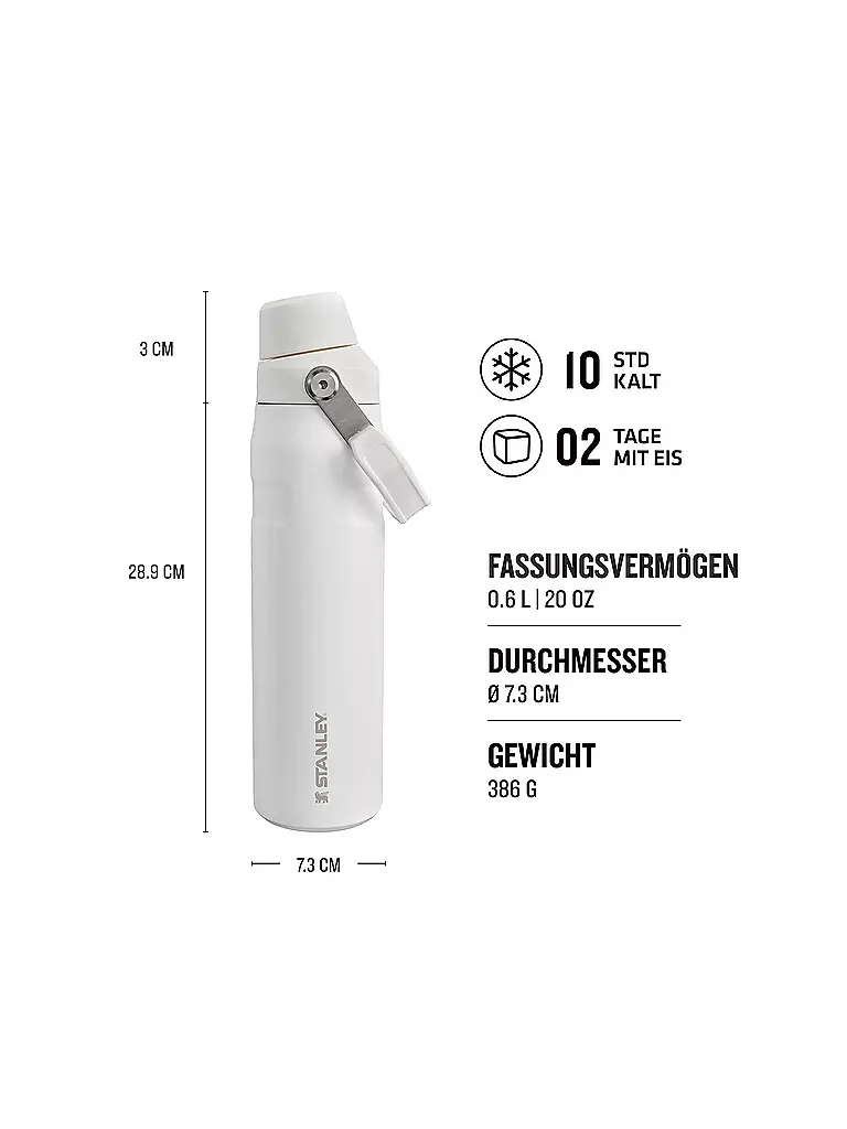 STANLEY | Isolierflasche - Thermosflasche ICEFLOW FAST FLOW BOTTLE 0,6l Frost | Bianco