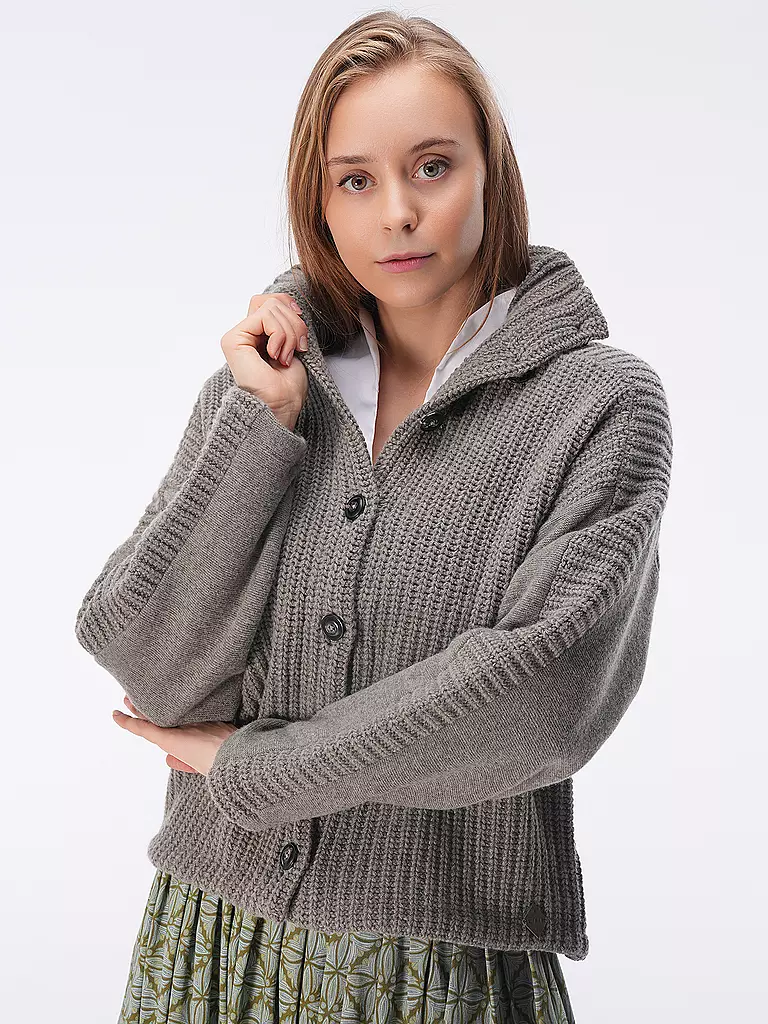 STAPF | Cardigan tradizionale CATERINA con vestibilità rilassata | Grigio
