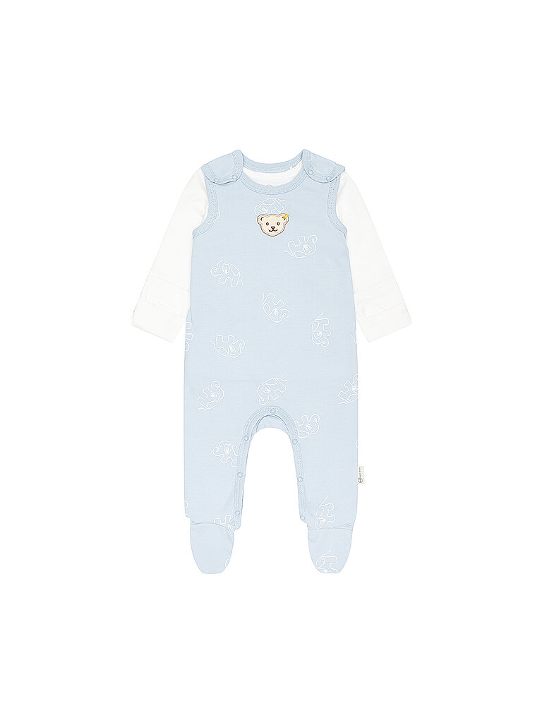 Set neonato 2 pezzi tutina e maglietta a maniche lunghe azzurro 62