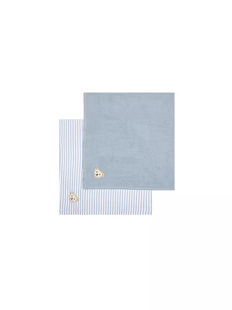 STEIFF | Mussola per neonato, confezione da 2 | Blu chiaro