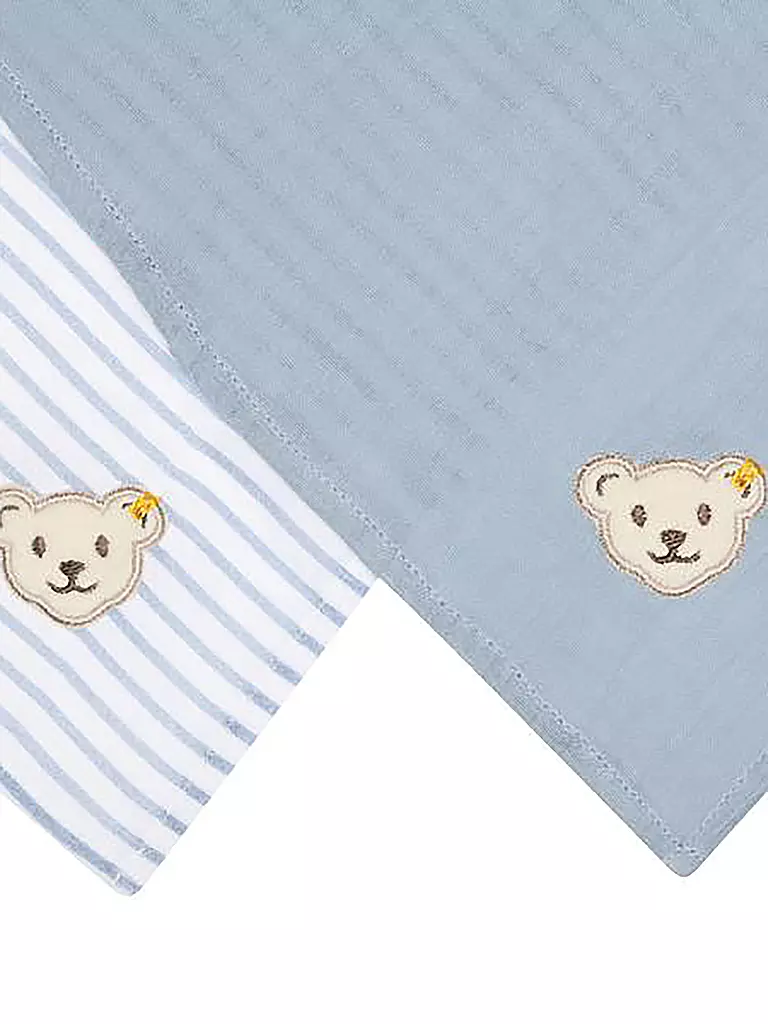 STEIFF | Mussola per neonato, confezione da 2 | Blu chiaro