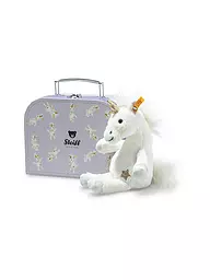 STEIFF | Peluche Unica Unicorno ciondolante in valigia 20 cm | Bianco