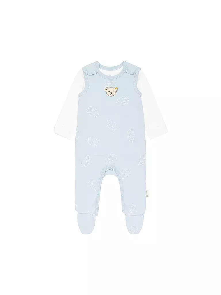 STEIFF | Set neonato 2 pezzi tutina e maglietta a maniche lunghe | Blu chiaro
