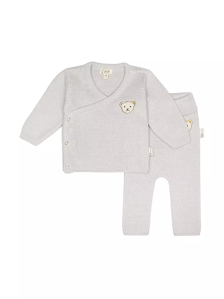 STEIFF | Set neonato cardigan e pantaloni in maglia 2 pezzi | Grigio chiaro