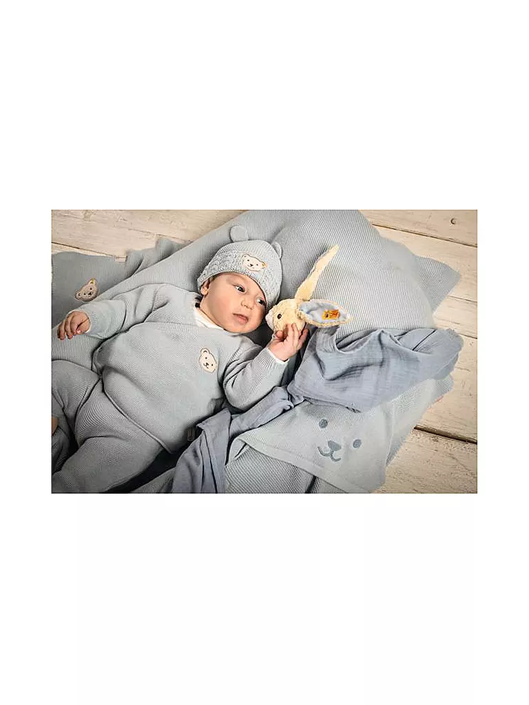 STEIFF | Set neonato cardigan e pantaloni in maglia 2 pezzi | Blu chiaro