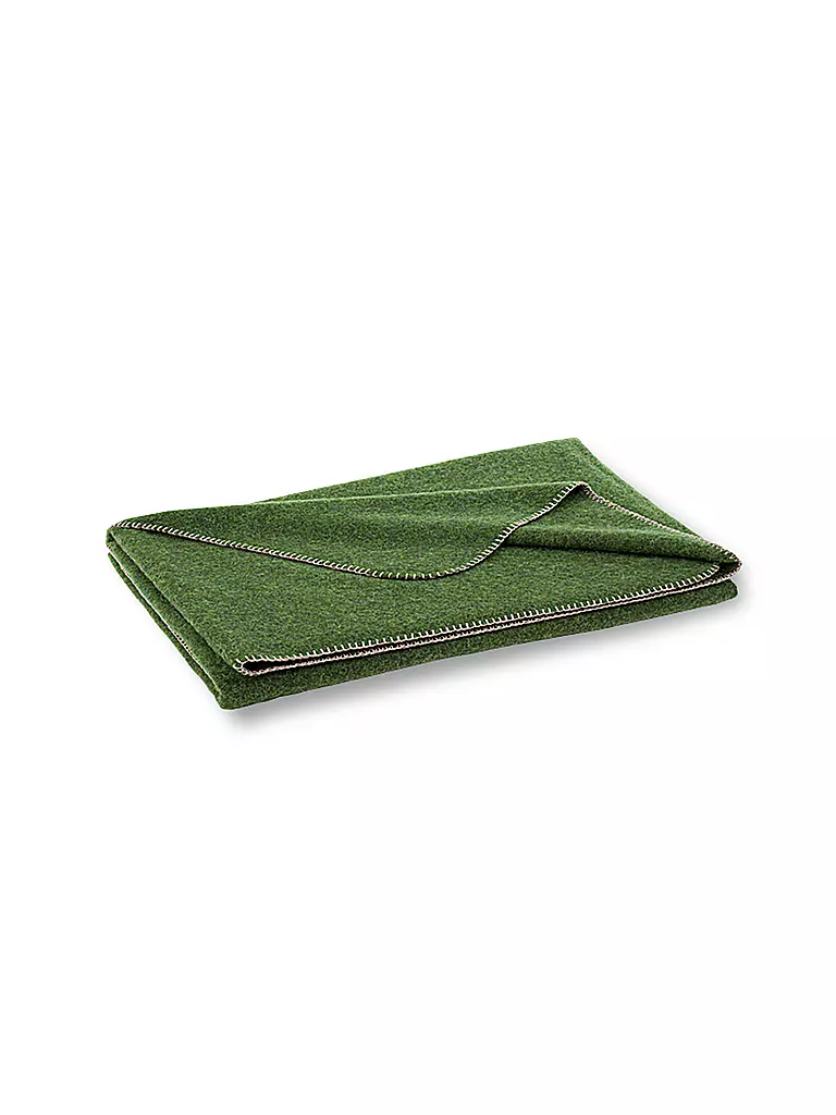 STEINER 1888 | Wolldecke "Alina" 150x190cm kiwi | Verde scuro