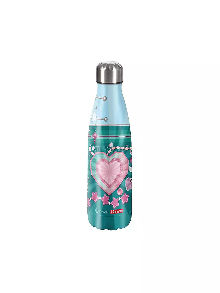 STEP BY STEP | Edelstahl Trinkflasche - Glitter Heart 0,5L  | Multicolore