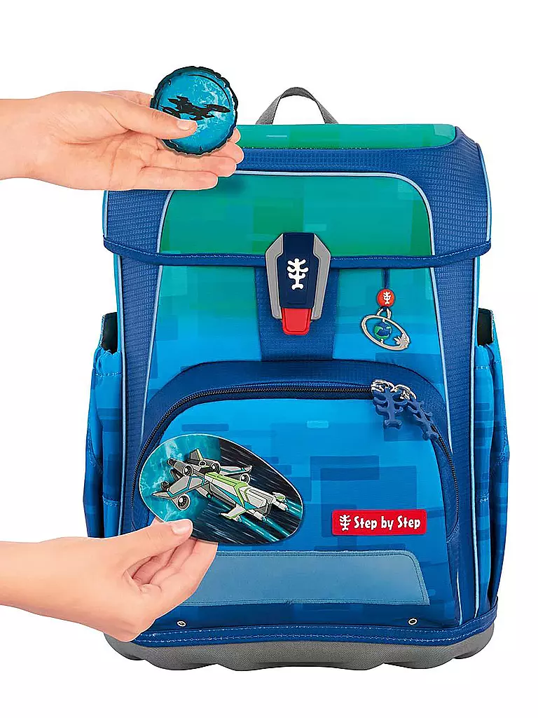 STEP BY STEP | Schultaschen Set 5-teilig  CLOUD Ocean Space Craft Spike  | Blu