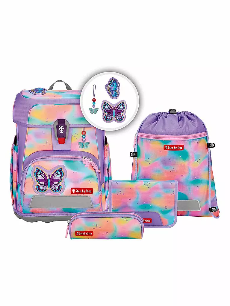 STEP BY STEP | Schultaschen Set 5tlg CLOUD FLASH Butterfly Luna  | Lilla