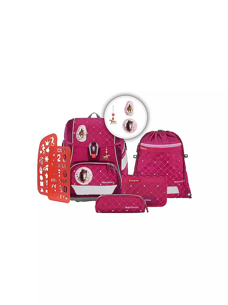 STEP BY STEP | Set di zaini scolastici 2IN1 Spiegelburg Pferdefreunde | Fucsia