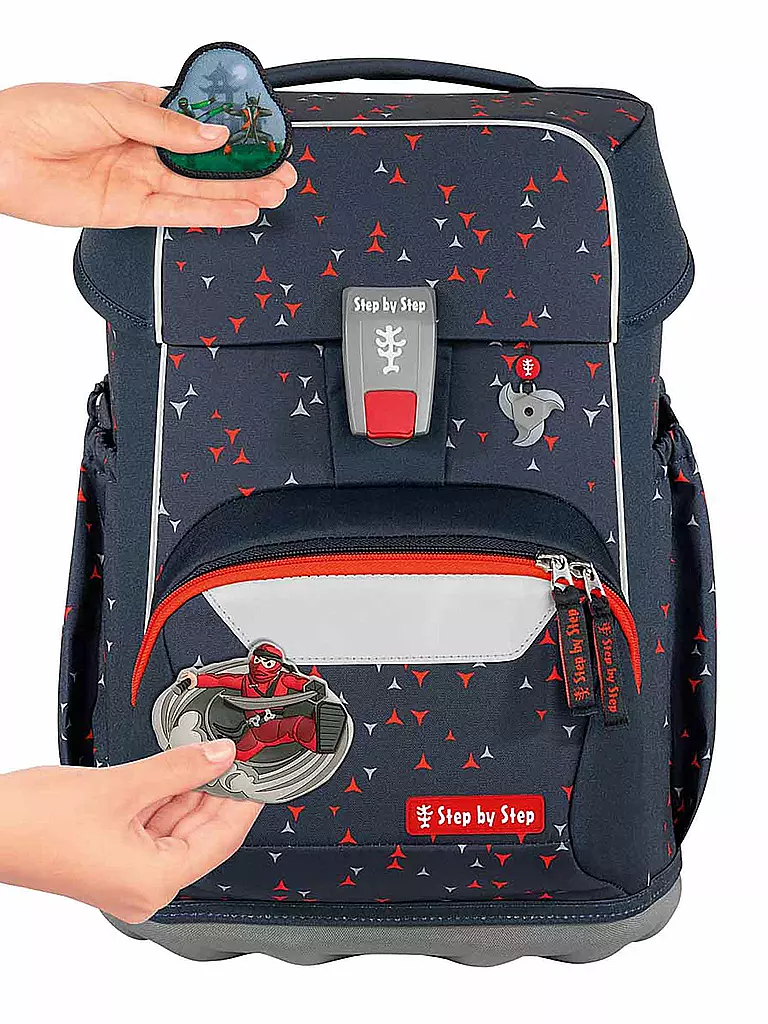 STEP BY STEP | Set di zaini scolastici 4 pz. BASIS Antracite Triangles | Grigio