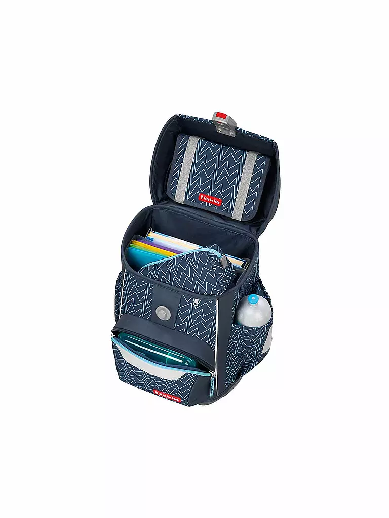 STEP BY STEP | Set di zaini scolastici 4 pz. BASIS Blue Lines | Blu scuro