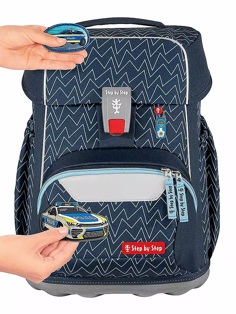 STEP BY STEP | Set di zaini scolastici 4 pz. BASIS Blue Lines | Blu scuro