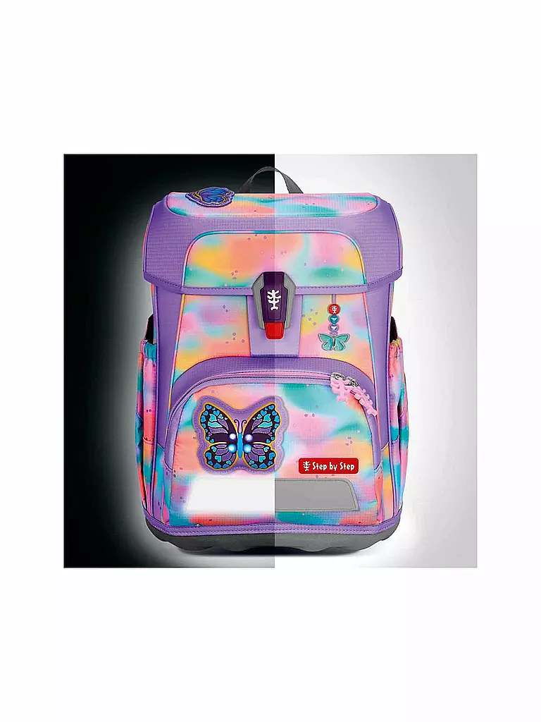 STEP BY STEP | Set di zaini scolastici 5 pz. CLOUD FLASH Butterfly Luna | Lilla
