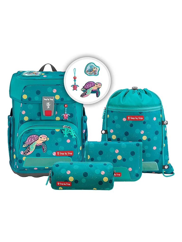 STEP BY STEP | Set di zaini scolastici 5 pz. CLOUD Turtle Josie | Turchese