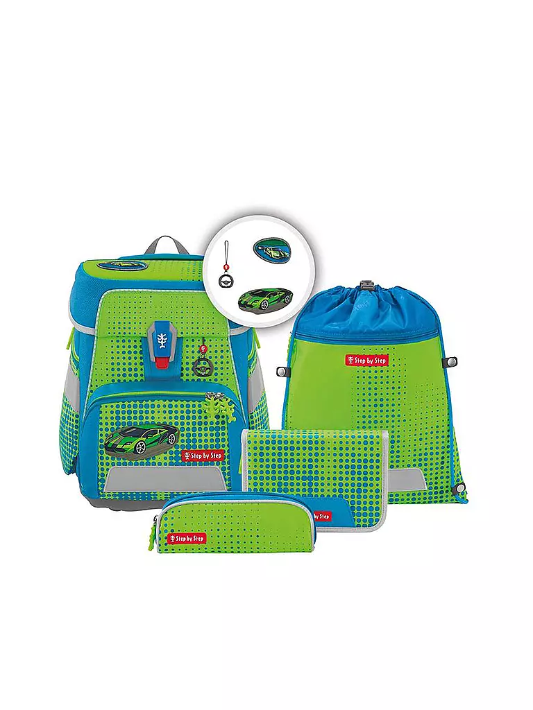 STEP BY STEP | Set di zaini scolastici 5 pz. SPACE Neon Race Chuck | Verde chiaro