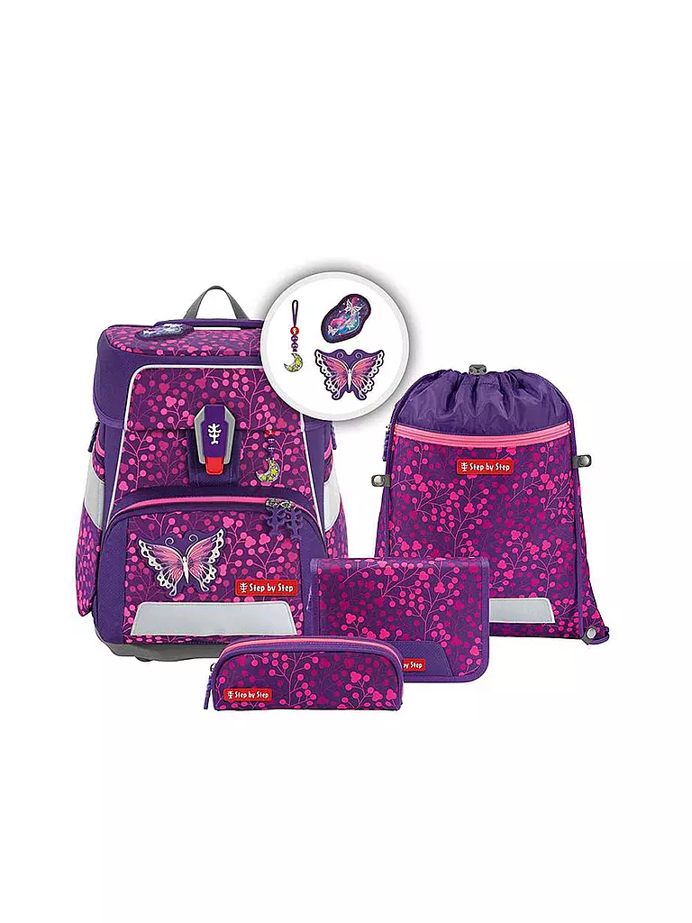 STEP BY STEP | Set di zaini scolastici 5 pz. SPACE Shine Butterfly Night Ina | Bacca