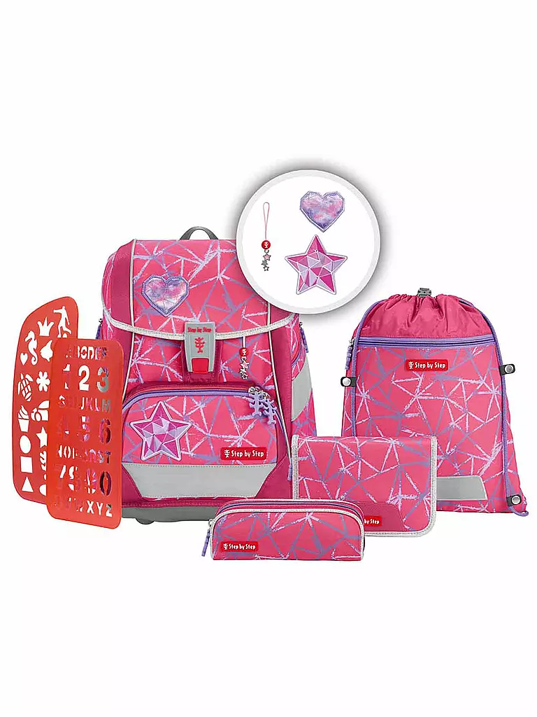 STEP BY STEP | Set di zaini scolastici 6 pz. - 2in1 Plus Star Stella | Fucsia