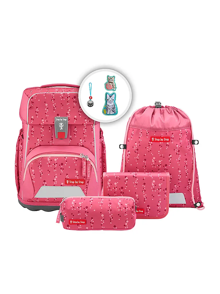 STEP BY STEP | Set di zaini scolastici BASIS Pink Bubbles | Fucsia
