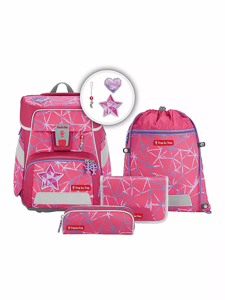 STEP BY STEP | Set di zaini scolastici da 5 pezzi - Space Star Stella | Fucsia