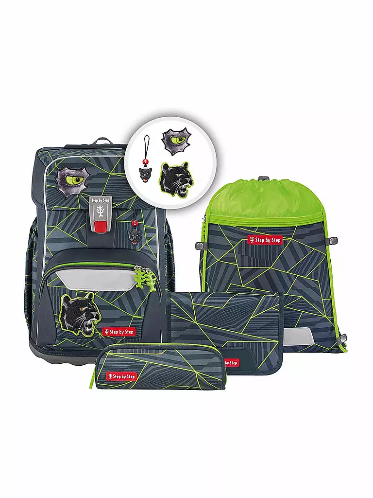 STEP BY STEP | Set di zaini scolastici da 5 pezzi GIANT Dark Cat Chiko | Nero