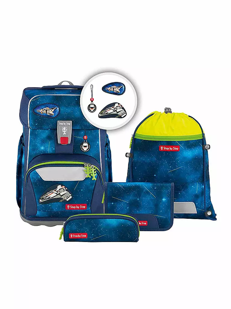 STEP BY STEP | Set di zaini scolastici da 5 pezzi GIANT Starship Galactus | Blu