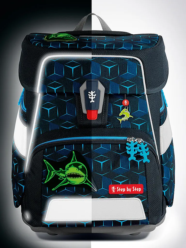 STEP BY STEP | Set di zaini scolastici da 5 pezzi SPACE Shine Shark Dexte | Nero