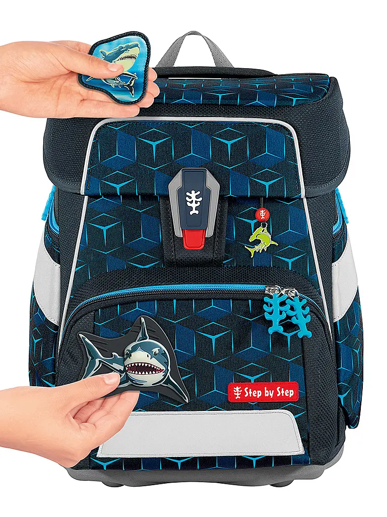 STEP BY STEP | Set di zaini scolastici da 5 pezzi SPACE Shine Shark Dexte | Nero