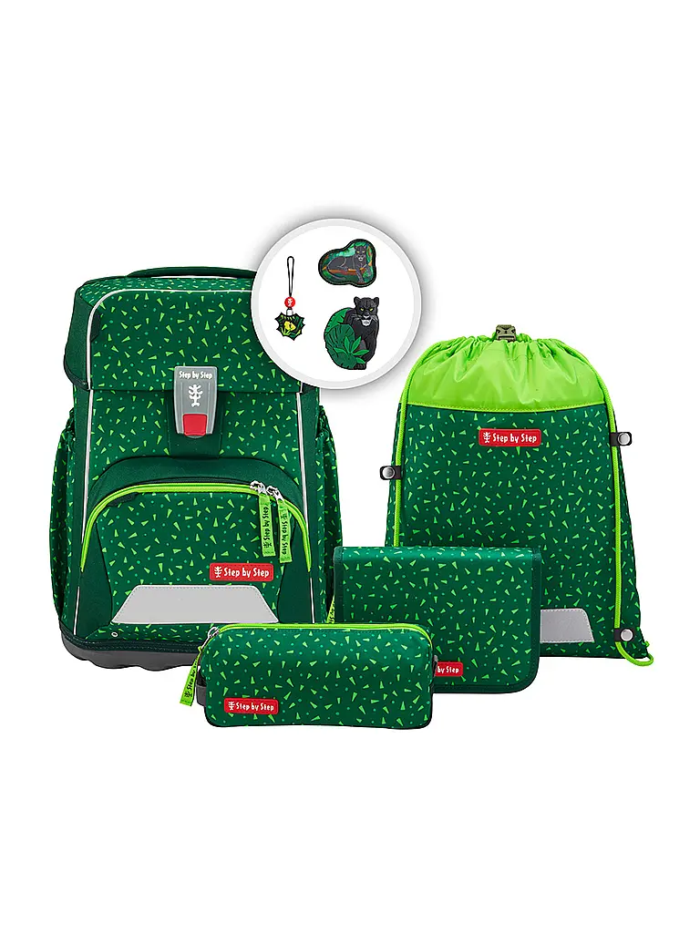 STEP BY STEP | Set di zaino scolastico BASIS Green Graphics | Verde scuro