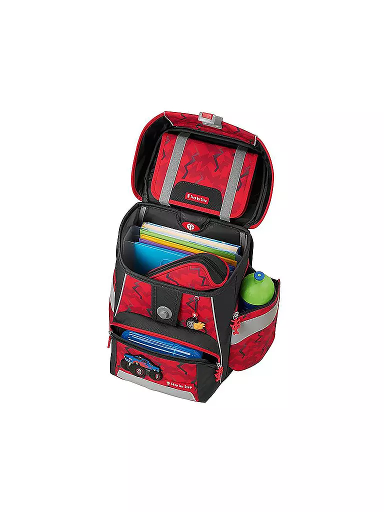STEP BY STEP | Set zaino scolastico Space Monter Truck Rocky, 5 pezzi | Rosso