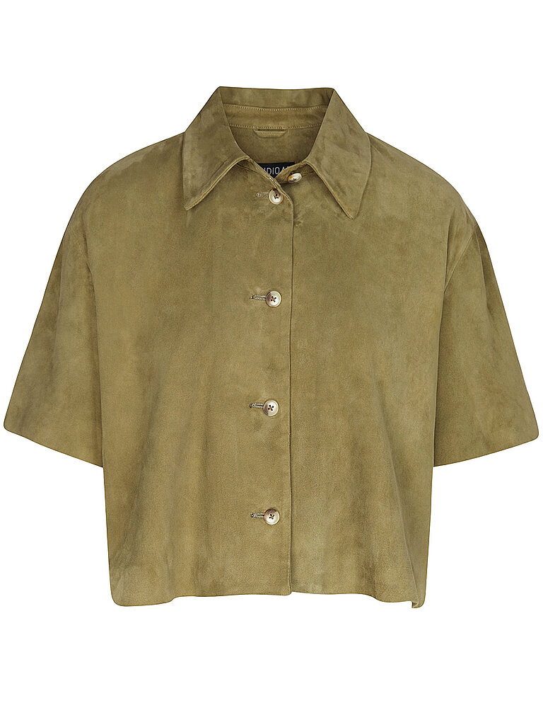 Giacca in pelle EVELINE oliva 34