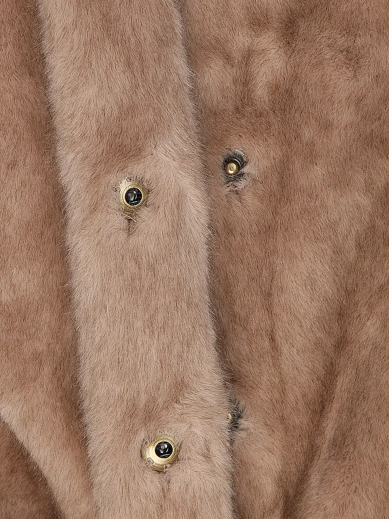 STUDIO AR | Giacca reversibile effetto pelliccia MINK | Cammello