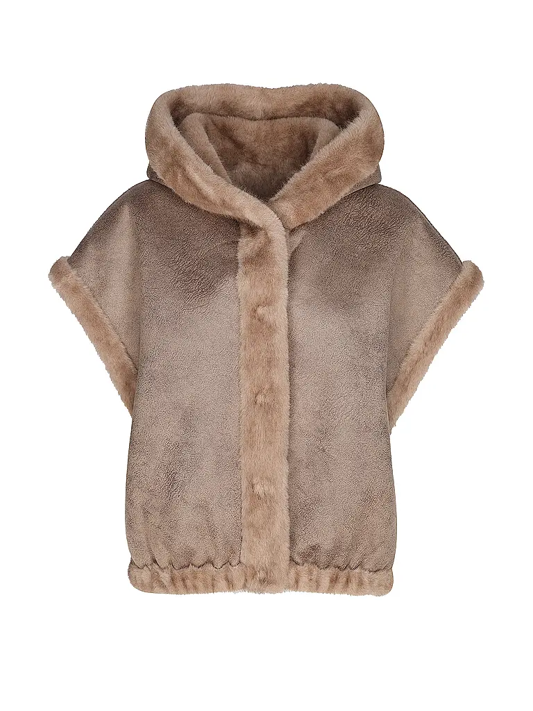 STUDIO AR | Giacca reversibile effetto pelliccia MINK | Cammello