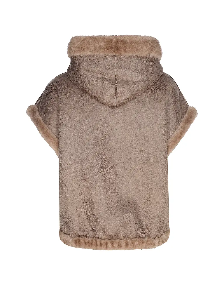 STUDIO AR | Giacca reversibile effetto pelliccia MINK | Cammello