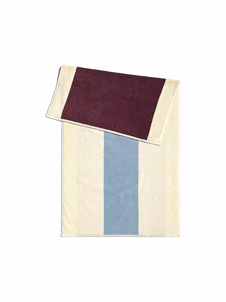 SUITE702 | Asciugamano 50x100cm MARTENS AND MARTENS Azzurro cielo/Bordeaux | Rosso scuro