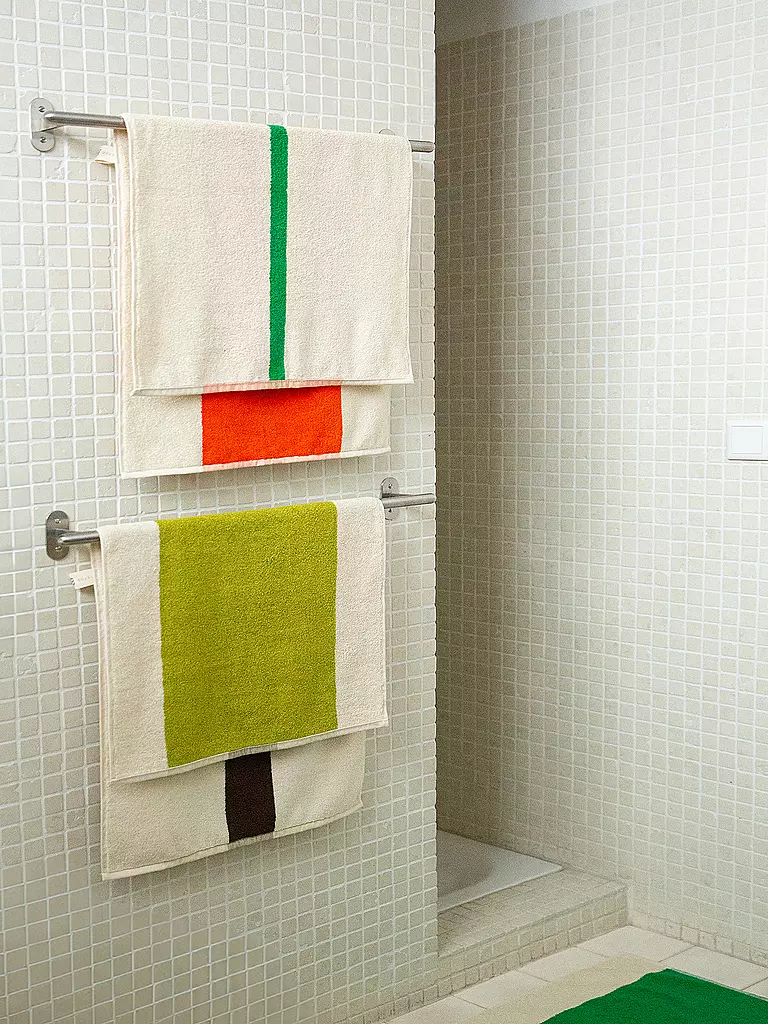 SUITE702 | Asciugamano 50x100cm MARTENS AND MARTENS Marrone/Lime | Verde