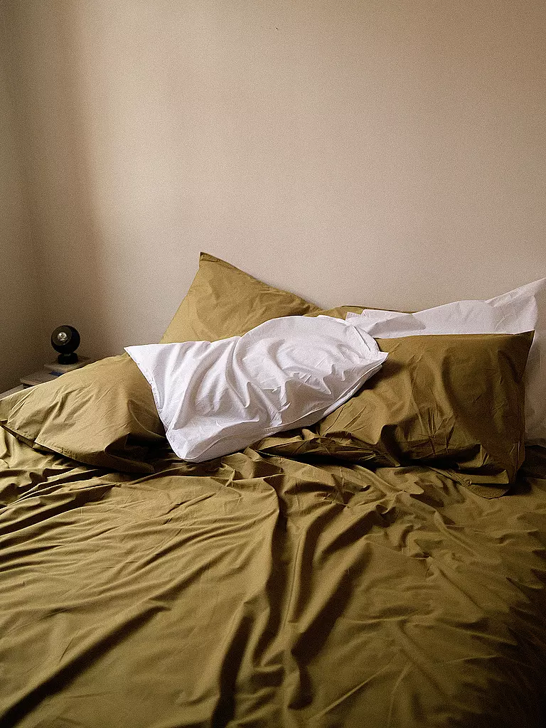 SUITE702 | Biancheria da letto in percalle 70x90 cm/140x200 cm kaki oro | Marrone
