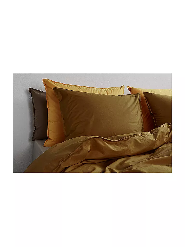 SUITE702 | Biancheria da letto in percalle 70x90 cm/140x200 cm kaki oro | Marrone