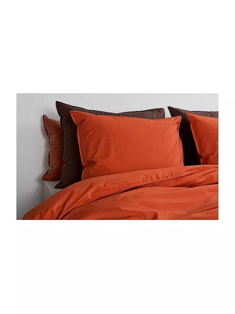 SUITE702 | Biancheria da letto in percalle 70x90 cm/140x200 cm Poppy Orange | Arancione
