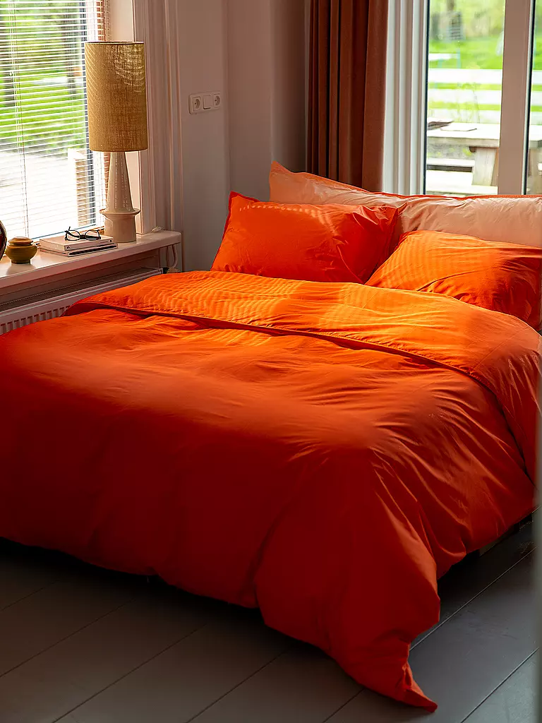 SUITE702 | Biancheria da letto in percalle 70x90 cm/140x200 cm Poppy Orange | Arancione