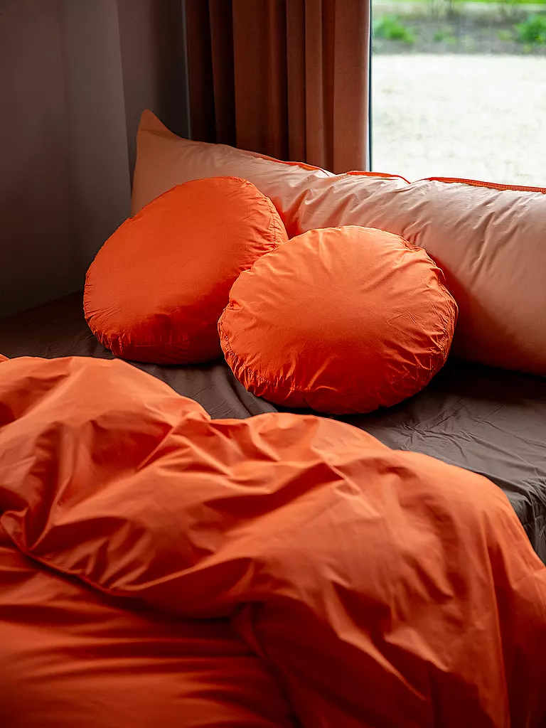 SUITE702 | Biancheria da letto in percalle 70x90 cm/140x200 cm Poppy Orange | Arancione