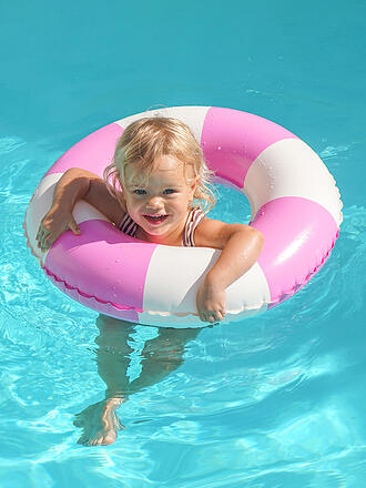 SUNNYLIFE | Anello gonfiabile mini per bambini - Strisce magenta per feste in piscina